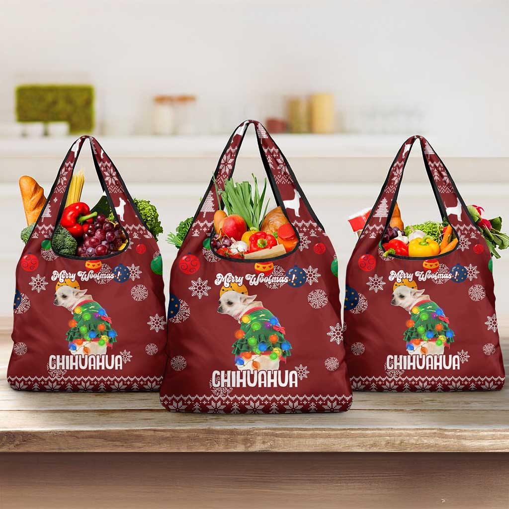 Chihuahua Dog Attitude Christmas Grocery Bag Xmas Holiday Patterns - Wonder Print Shop