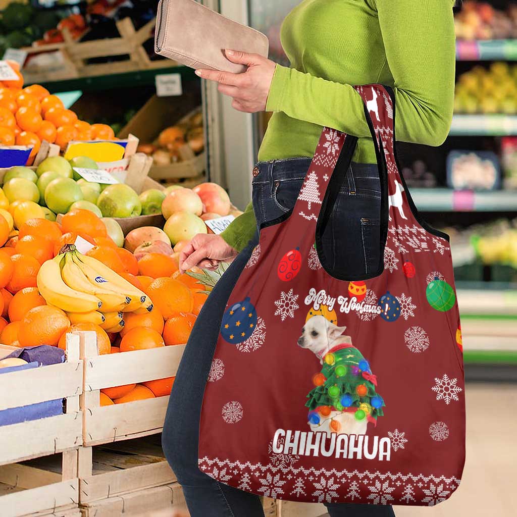 Chihuahua Dog Attitude Christmas Grocery Bag Xmas Holiday Patterns - Wonder Print Shop
