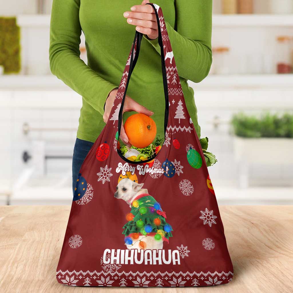 Chihuahua Dog Attitude Christmas Grocery Bag Xmas Holiday Patterns - Wonder Print Shop