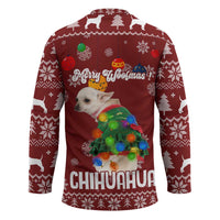 Chihuahua Dog Attitude Christmas Hockey Jersey Xmas Holiday Patterns - Wonder Print Shop