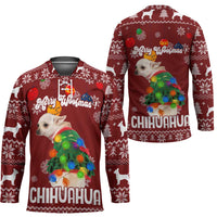 Chihuahua Dog Attitude Christmas Hockey Jersey Xmas Holiday Patterns - Wonder Print Shop