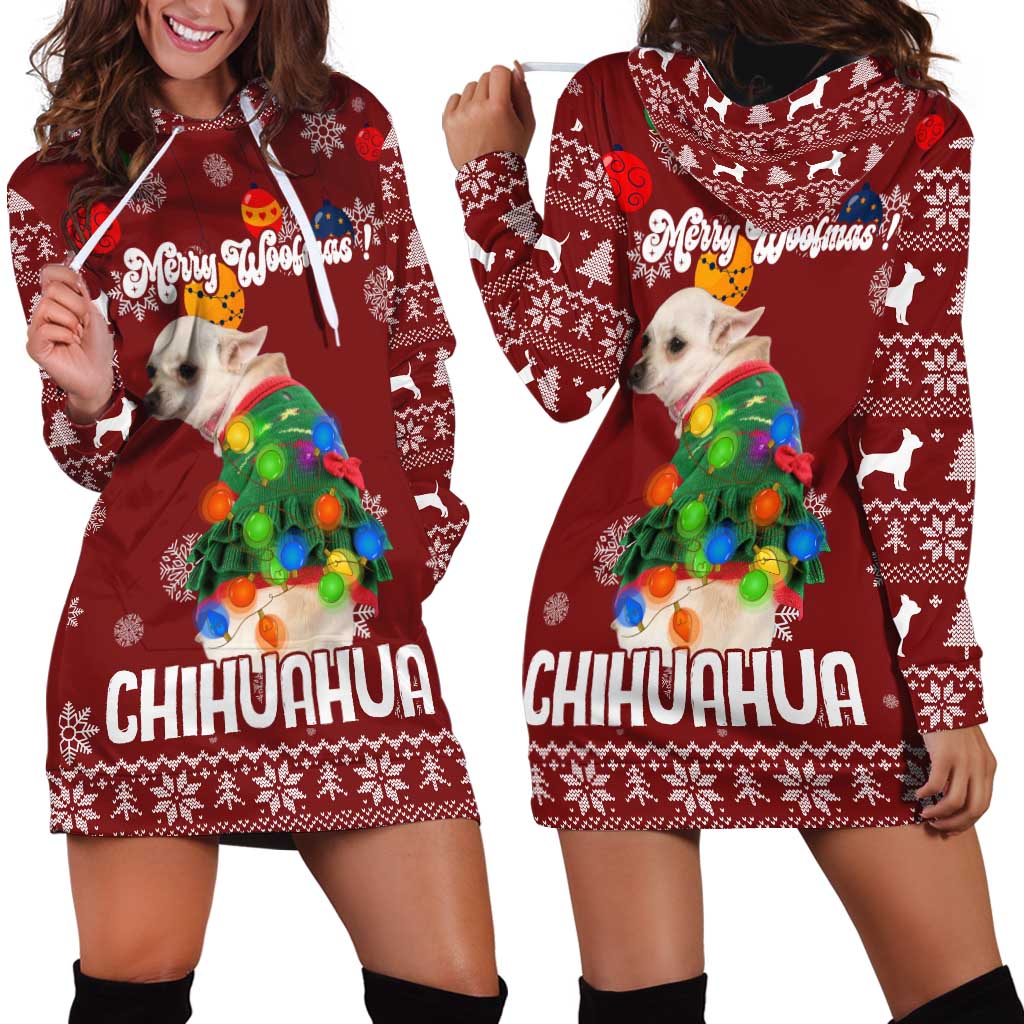 Chihuahua Dog Attitude Christmas Hoodie Dress Xmas Holiday Patterns - Wonder Print Shop