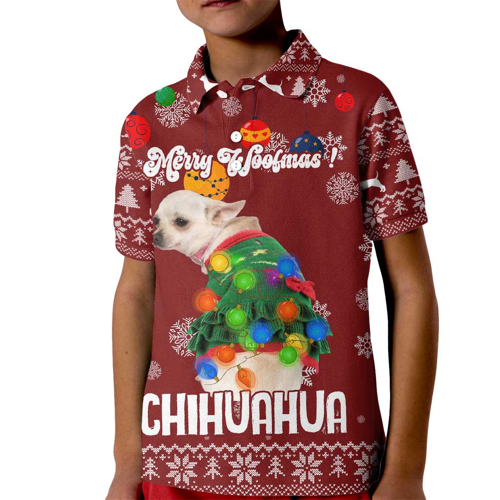 Chihuahua Dog Attitude Christmas Kid Polo Shirt Xmas Holiday Patterns - Wonder Print Shop