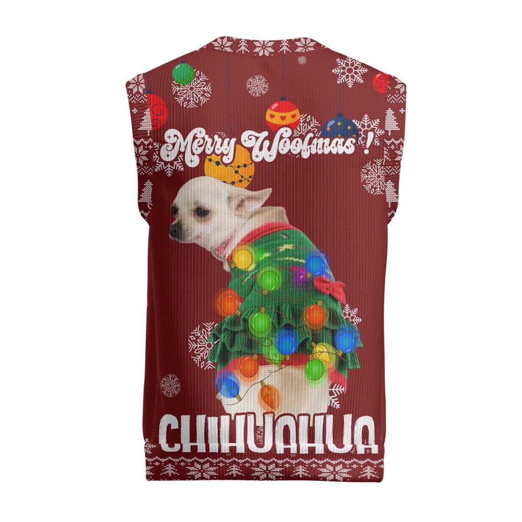Chihuahua Dog Attitude Christmas Knitted V-Neck Vest Xmas Holiday Patterns - Wonder Print Shop