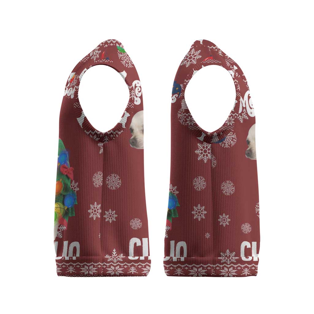 Chihuahua Dog Attitude Christmas Knitted V-Neck Vest Xmas Holiday Patterns - Wonder Print Shop