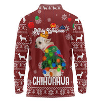 Chihuahua Dog Attitude Christmas Long Sleeve Polo Shirt Xmas Holiday Patterns - Wonder Print Shop