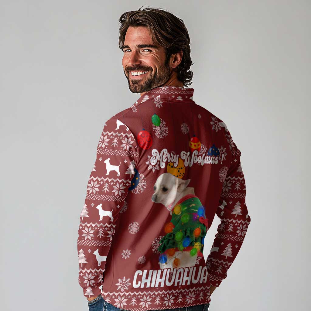 Chihuahua Dog Attitude Christmas Long Sleeve Polo Shirt Xmas Holiday Patterns - Wonder Print Shop