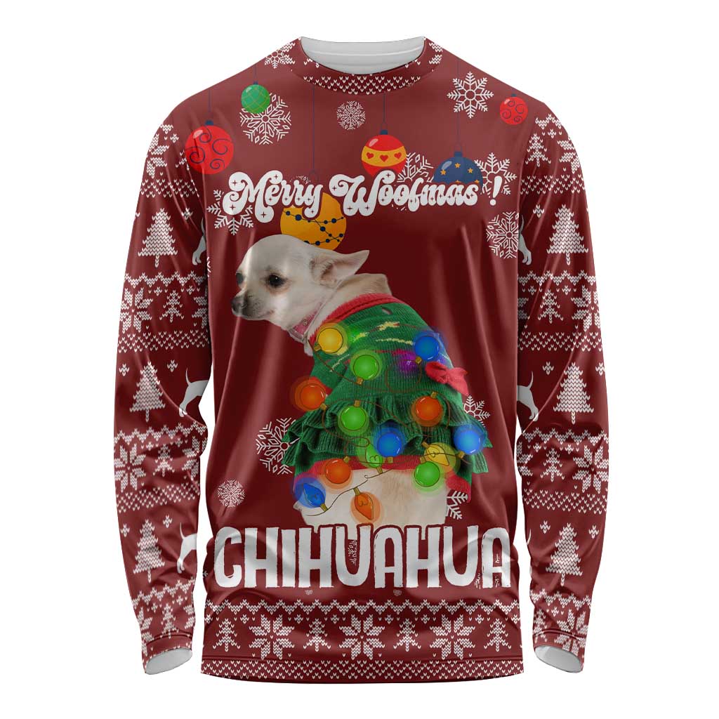 Chihuahua Dog Attitude Christmas Long Sleeve Shirt Xmas Holiday Patterns - Wonder Print Shop