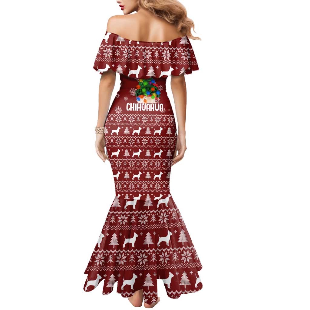 Chihuahua Dog Attitude Christmas Mermaid Dress Xmas Holiday Patterns - Wonder Print Shop