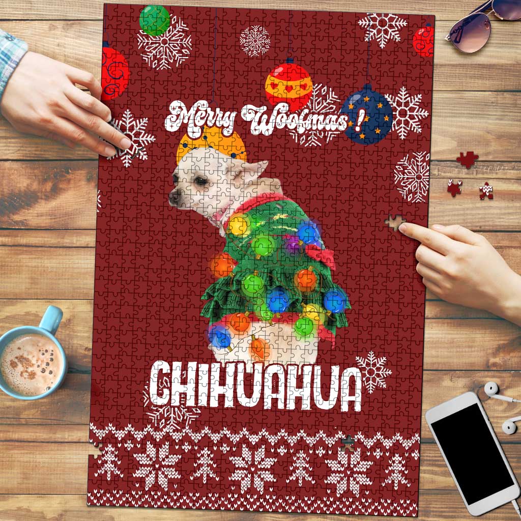 Chihuahua Dog Attitude Christmas Puzzle Xmas Holiday Patterns - Wonder Print Shop