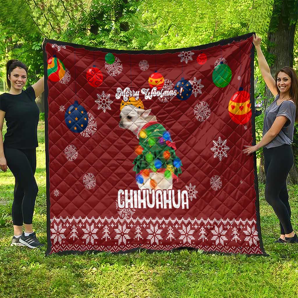 Chihuahua Dog Attitude Christmas Quilt Xmas Holiday Patterns - Wonder Print Shop