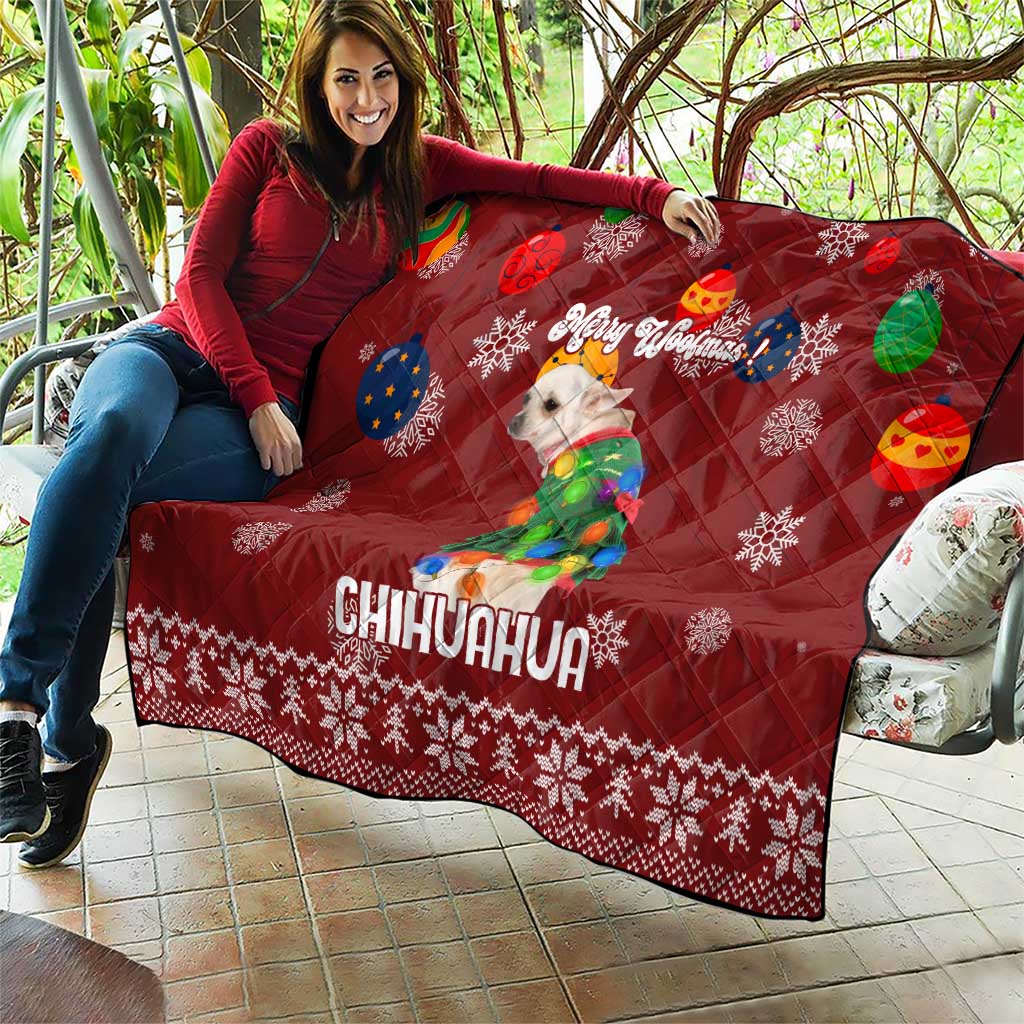 Chihuahua Dog Attitude Christmas Quilt Xmas Holiday Patterns - Wonder Print Shop