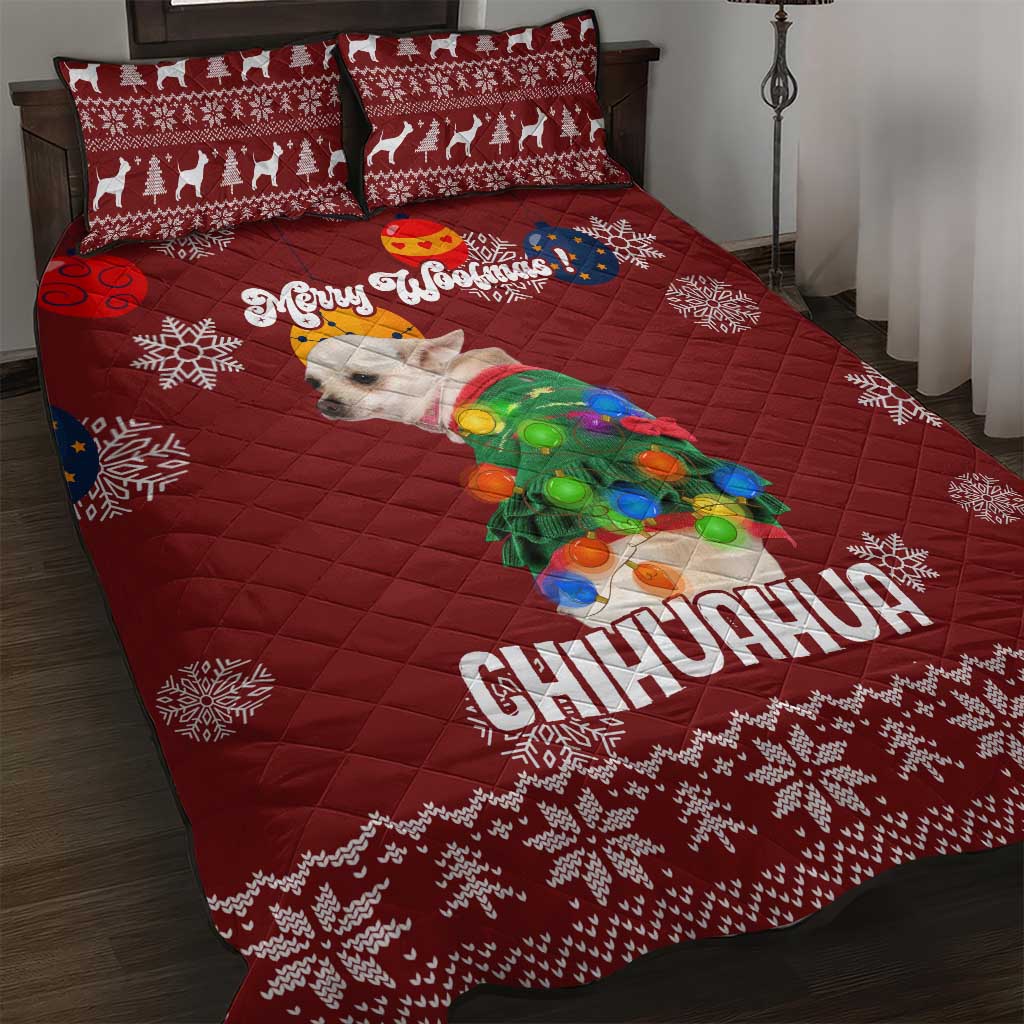 Chihuahua Dog Attitude Christmas Quilt Bed Set Xmas Holiday Patterns - Wonder Print Shop