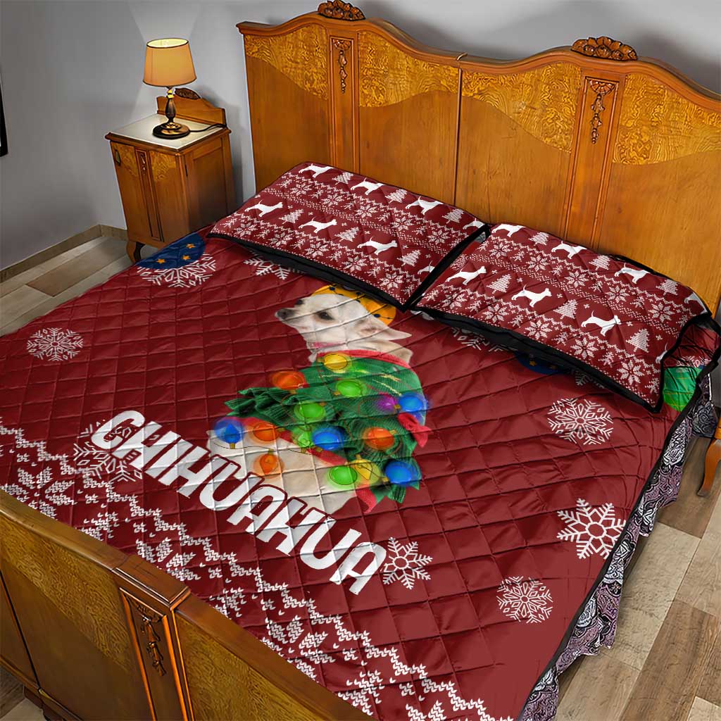 Chihuahua Dog Attitude Christmas Quilt Bed Set Xmas Holiday Patterns - Wonder Print Shop