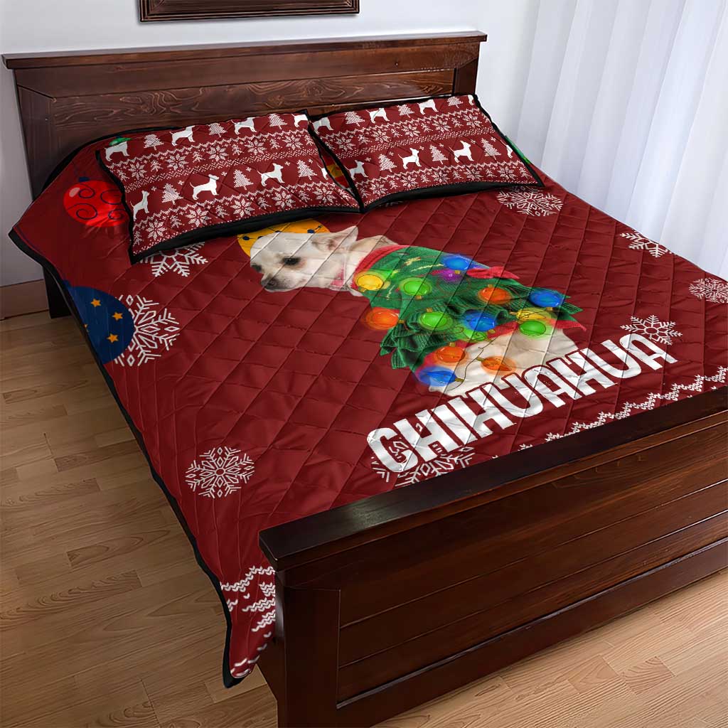 Chihuahua Dog Attitude Christmas Quilt Bed Set Xmas Holiday Patterns - Wonder Print Shop