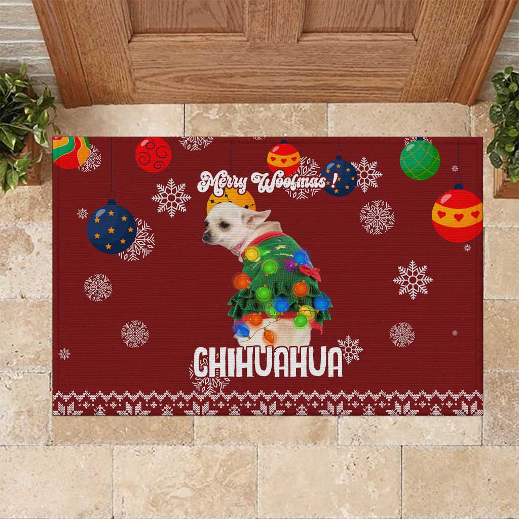 Chihuahua Dog Attitude Christmas Rubber Doormat Xmas Holiday Patterns - Wonder Print Shop