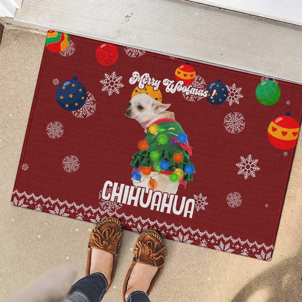 Chihuahua Dog Attitude Christmas Rubber Doormat Xmas Holiday Patterns - Wonder Print Shop