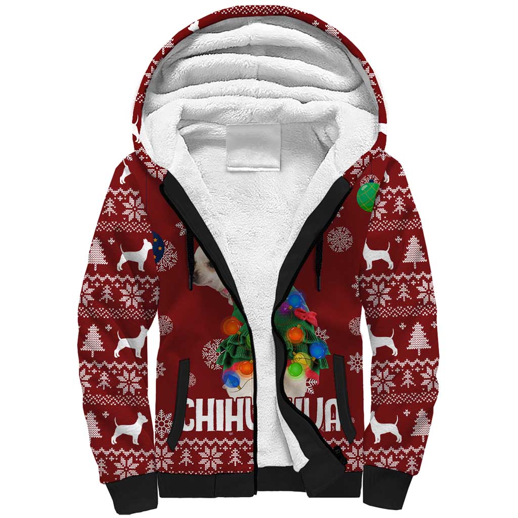 Chihuahua Dog Attitude Christmas Sherpa Hoodie Xmas Holiday Patterns - Wonder Print Shop