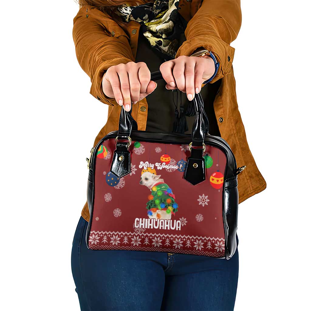 Chihuahua Dog Attitude Christmas Shoulder Handbag Xmas Holiday Patterns - Wonder Print Shop
