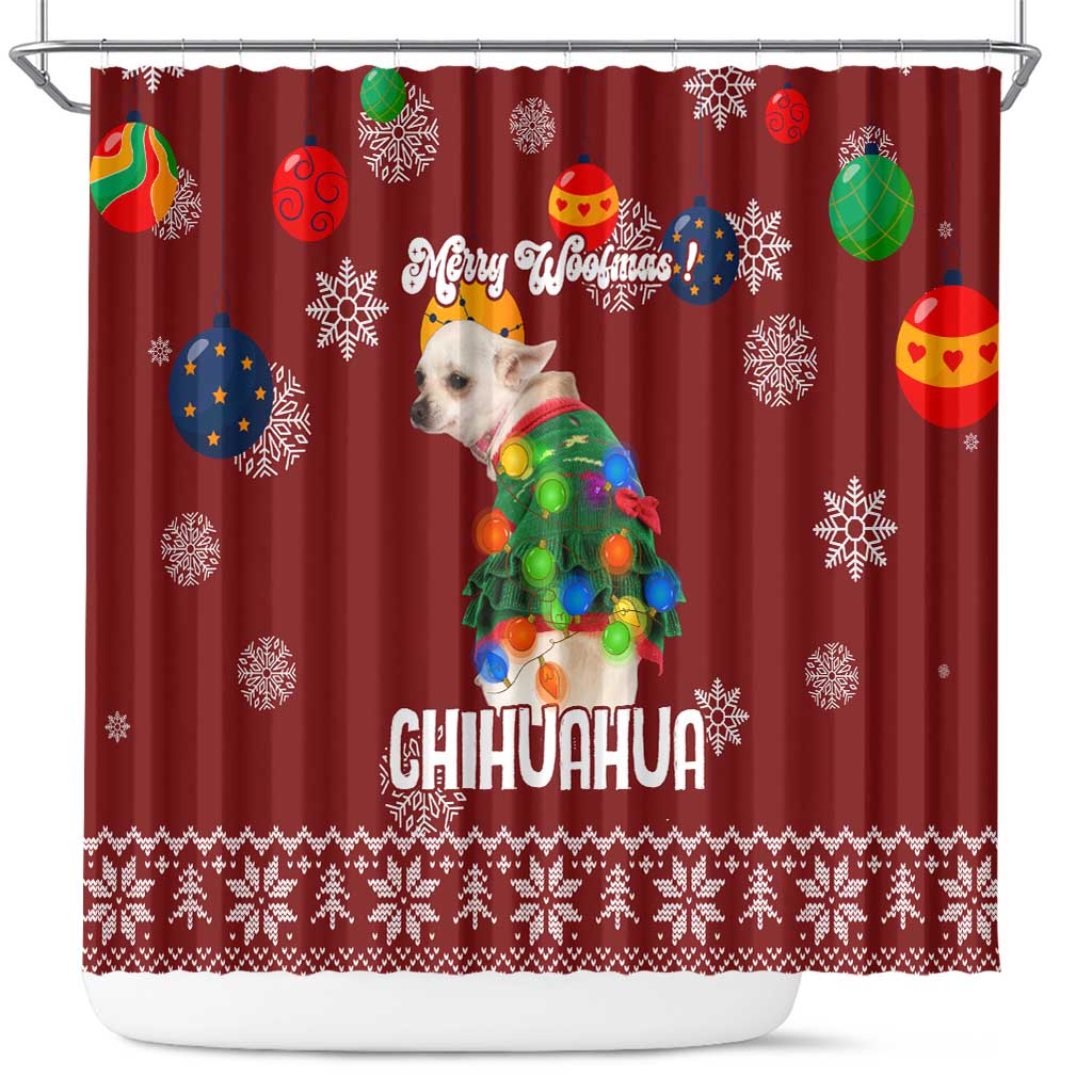 Chihuahua Dog Attitude Christmas Shower Curtain Xmas Holiday Patterns - Wonder Print Shop