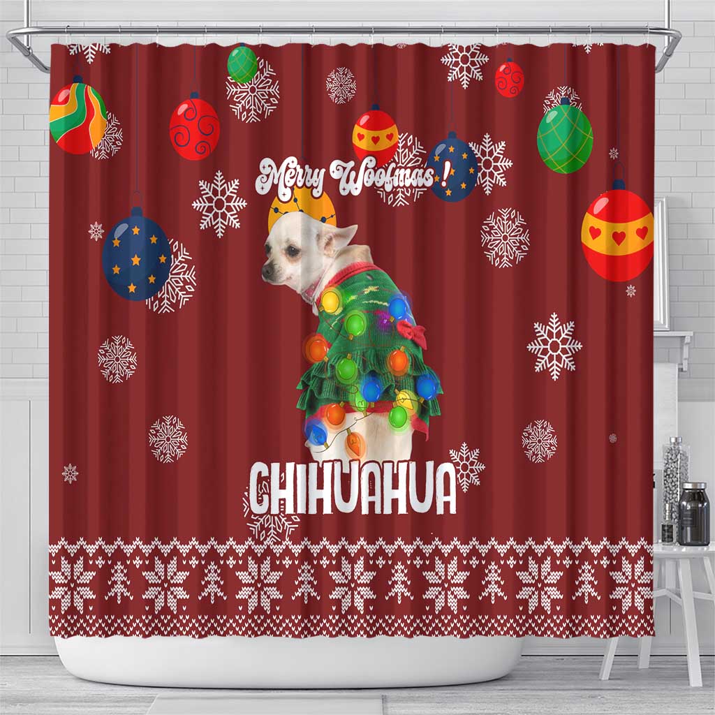 Chihuahua Dog Attitude Christmas Shower Curtain Xmas Holiday Patterns - Wonder Print Shop