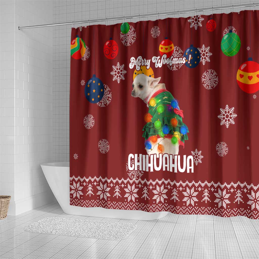 Chihuahua Dog Attitude Christmas Shower Curtain Xmas Holiday Patterns - Wonder Print Shop