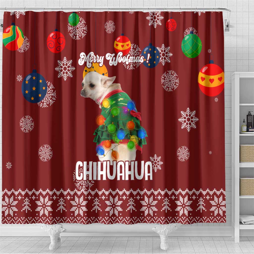 Chihuahua Dog Attitude Christmas Shower Curtain Xmas Holiday Patterns - Wonder Print Shop