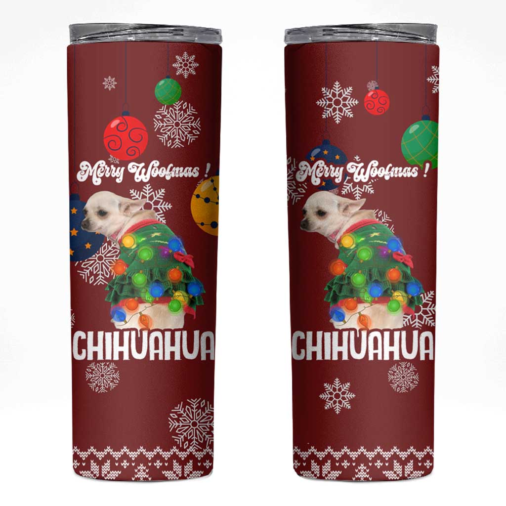 Chihuahua Dog Attitude Christmas Skinny Tumbler Xmas Holiday Patterns - Wonder Print Shop
