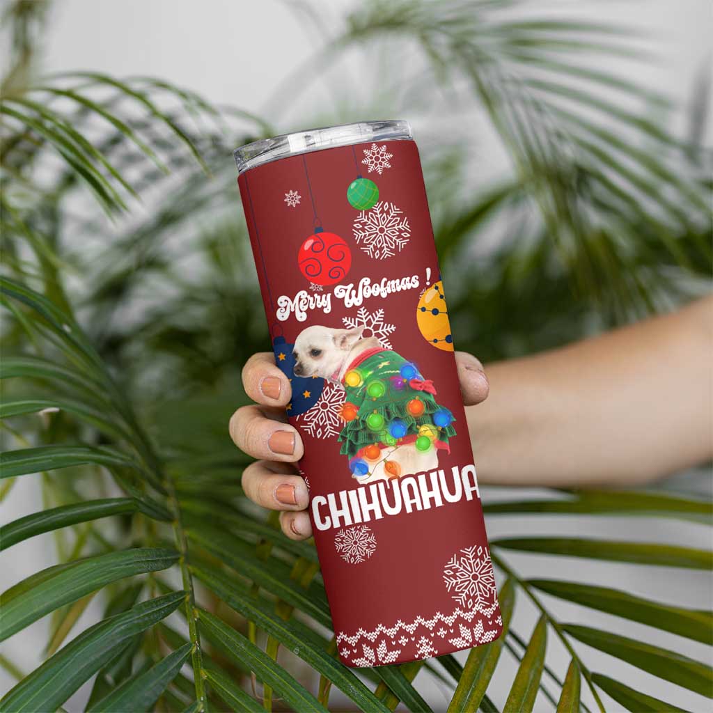 Chihuahua Dog Attitude Christmas Skinny Tumbler Xmas Holiday Patterns - Wonder Print Shop