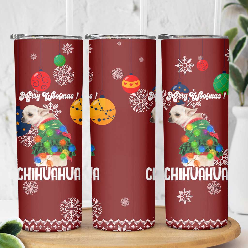 Chihuahua Dog Attitude Christmas Skinny Tumbler Xmas Holiday Patterns - Wonder Print Shop
