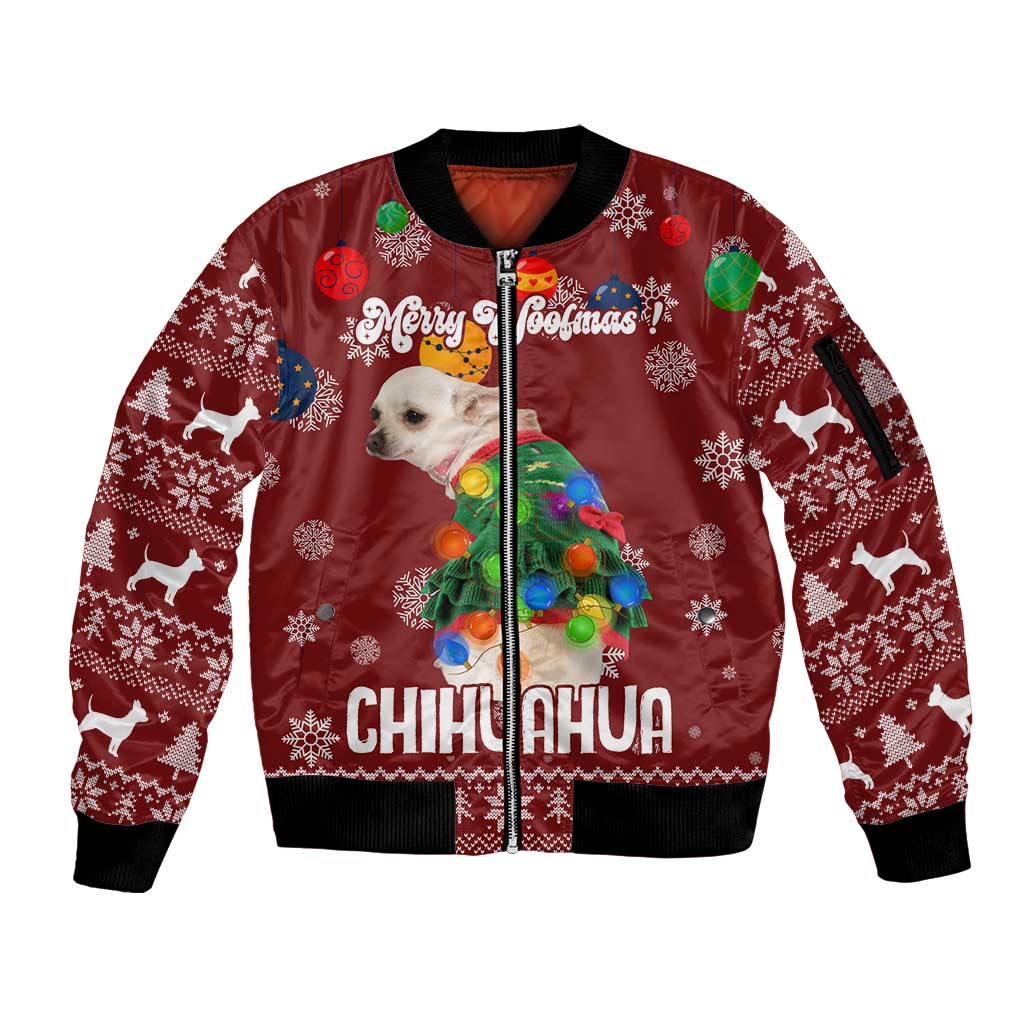 Chihuahua Dog Attitude Christmas Sleeve Zip Bomber Jacket Xmas Holiday Patterns - Wonder Print Shop