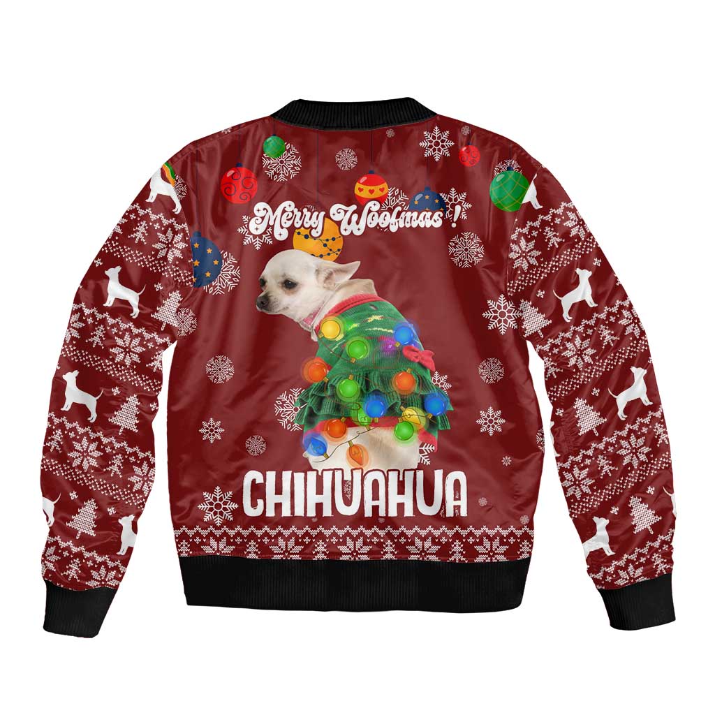 Chihuahua Dog Attitude Christmas Sleeve Zip Bomber Jacket Xmas Holiday Patterns - Wonder Print Shop