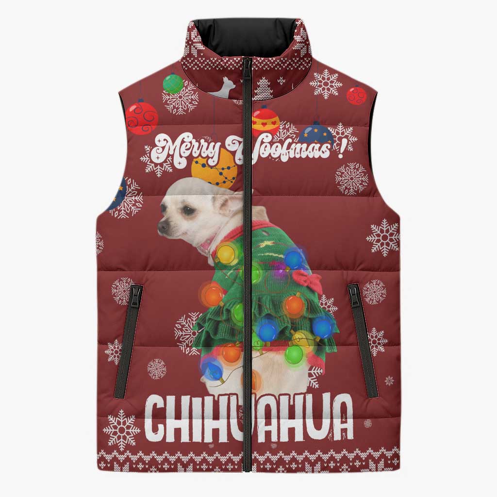 Chihuahua Dog Attitude Christmas Sleeveless Puffer Jacket Xmas Holiday Patterns - Wonder Print Shop