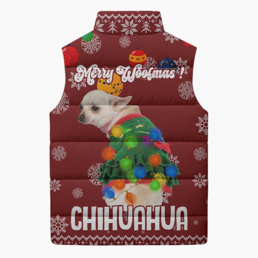 Chihuahua Dog Attitude Christmas Sleeveless Puffer Jacket Xmas Holiday Patterns - Wonder Print Shop