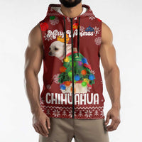 Chihuahua Dog Attitude Christmas Sleeveless Zip Hoodie Xmas Holiday Patterns - Wonder Print Shop