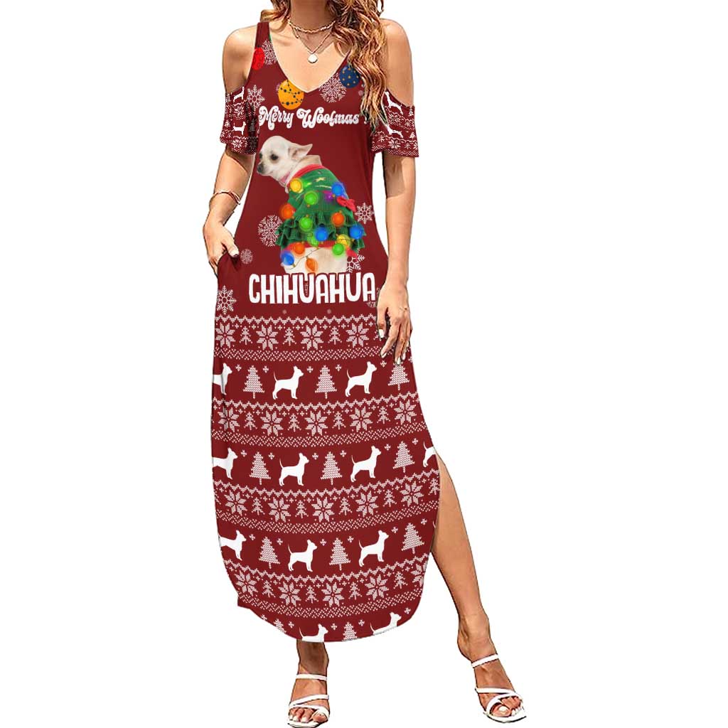 Chihuahua Dog Attitude Christmas Summer Maxi Dress Xmas Holiday Patterns - Wonder Print Shop
