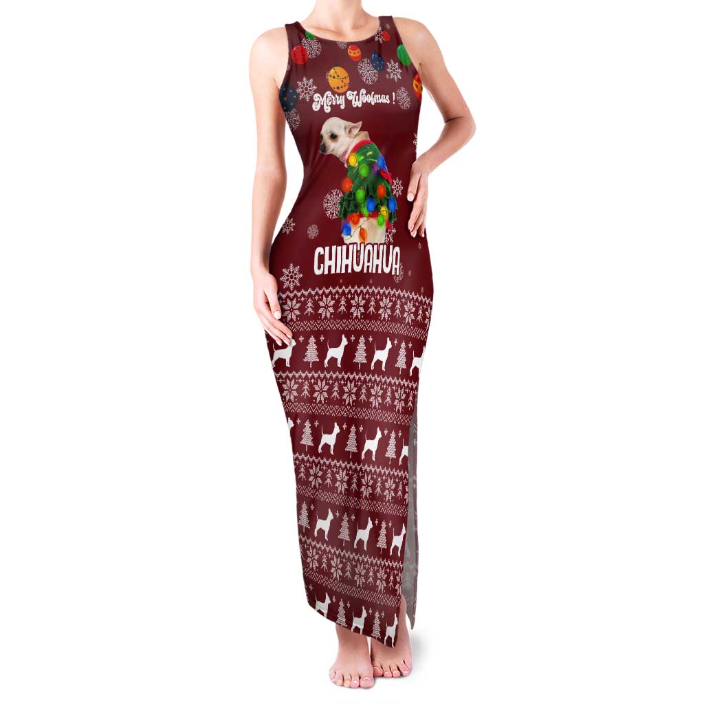 Chihuahua Dog Attitude Christmas Tank Maxi Dress Xmas Holiday Patterns - Wonder Print Shop