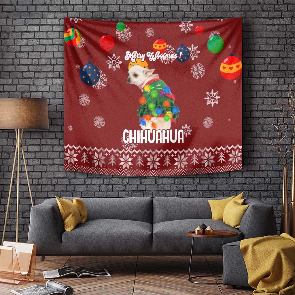 Chihuahua Dog Attitude Christmas Tapestry Xmas Holiday Patterns - Wonder Print Shop