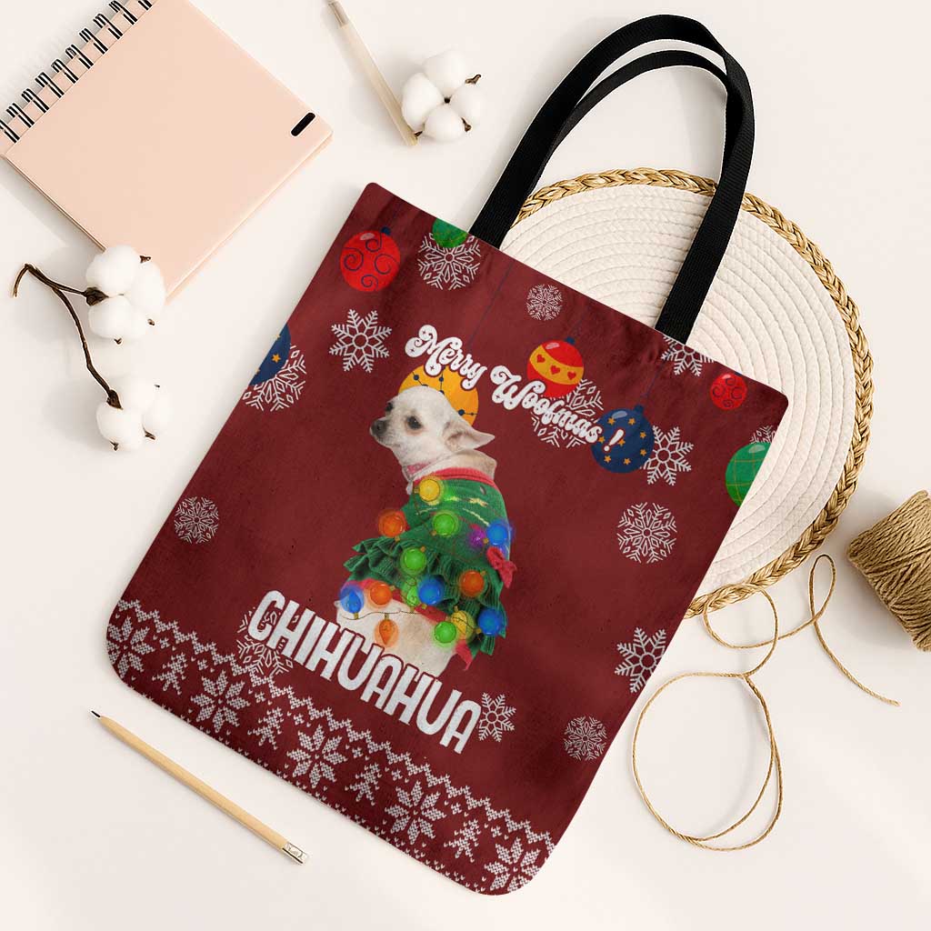 Chihuahua Dog Attitude Christmas Tote Bag Xmas Holiday Patterns - Wonder Print Shop