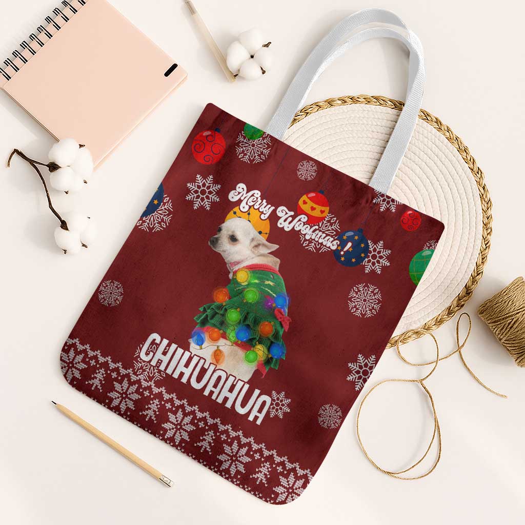 Chihuahua Dog Attitude Christmas Tote Bag Xmas Holiday Patterns - Wonder Print Shop
