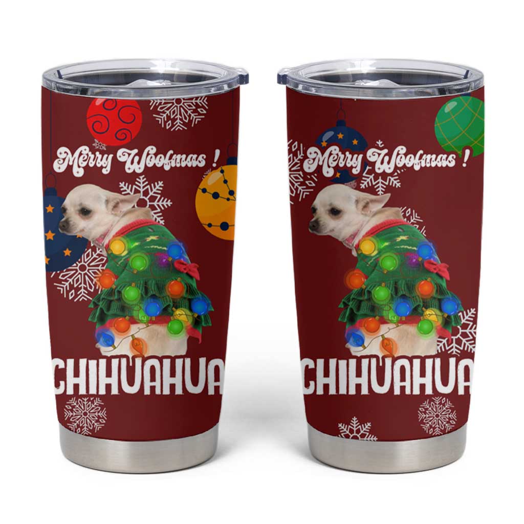 Chihuahua Dog Attitude Christmas Tumbler Cup Xmas Holiday Patterns - Wonder Print Shop