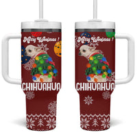 Chihuahua Dog Attitude Christmas Tumbler With Handle Xmas Holiday Patterns - Wonder Print Shop