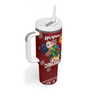 Chihuahua Dog Attitude Christmas Tumbler With Handle Xmas Holiday Patterns - Wonder Print Shop