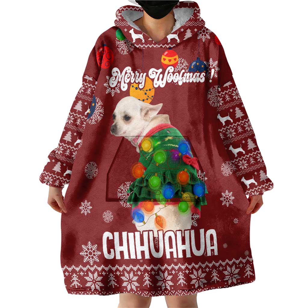Chihuahua Dog Attitude Christmas Wearable Blanket Hoodie Xmas Holiday Patterns - Wonder Print Shop