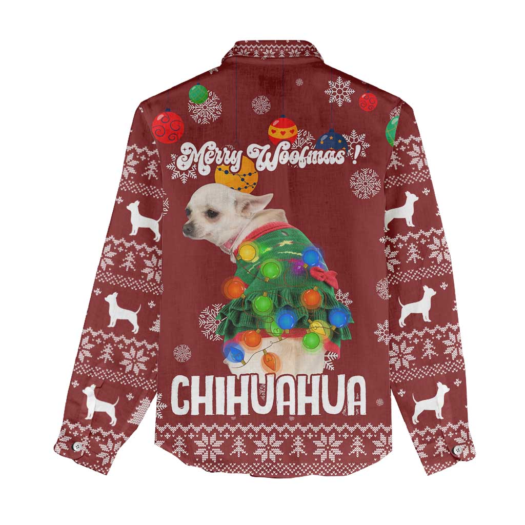 Chihuahua Dog Attitude Christmas Women Casual Shirt Xmas Holiday Patterns - Wonder Print Shop