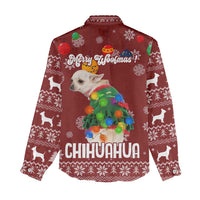 Chihuahua Dog Attitude Christmas Women Casual Shirt Xmas Holiday Patterns - Wonder Print Shop