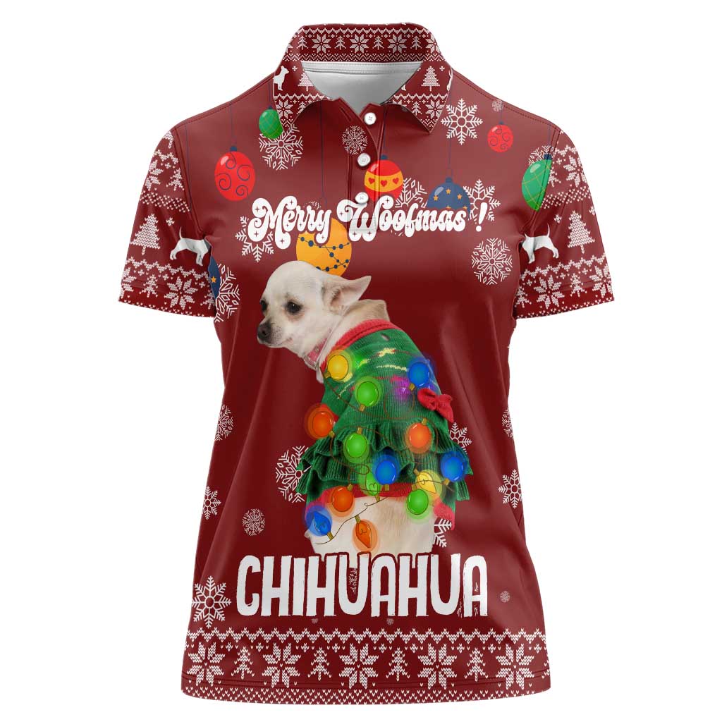 Chihuahua Dog Attitude Christmas Women Polo Shirt Xmas Holiday Patterns - Wonder Print Shop