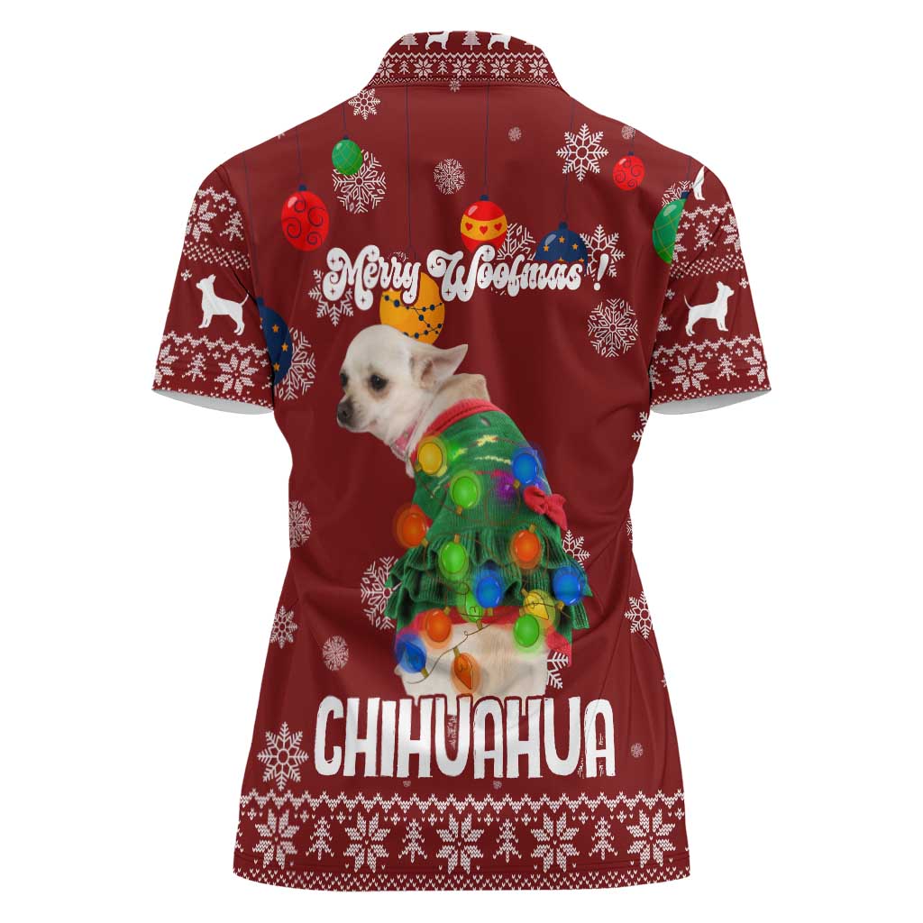 Chihuahua Dog Attitude Christmas Women Polo Shirt Xmas Holiday Patterns - Wonder Print Shop