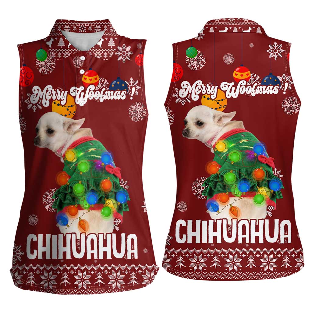 Chihuahua Dog Attitude Christmas Women Sleeveless Polo Shirt Xmas Holiday Patterns - Wonder Print Shop