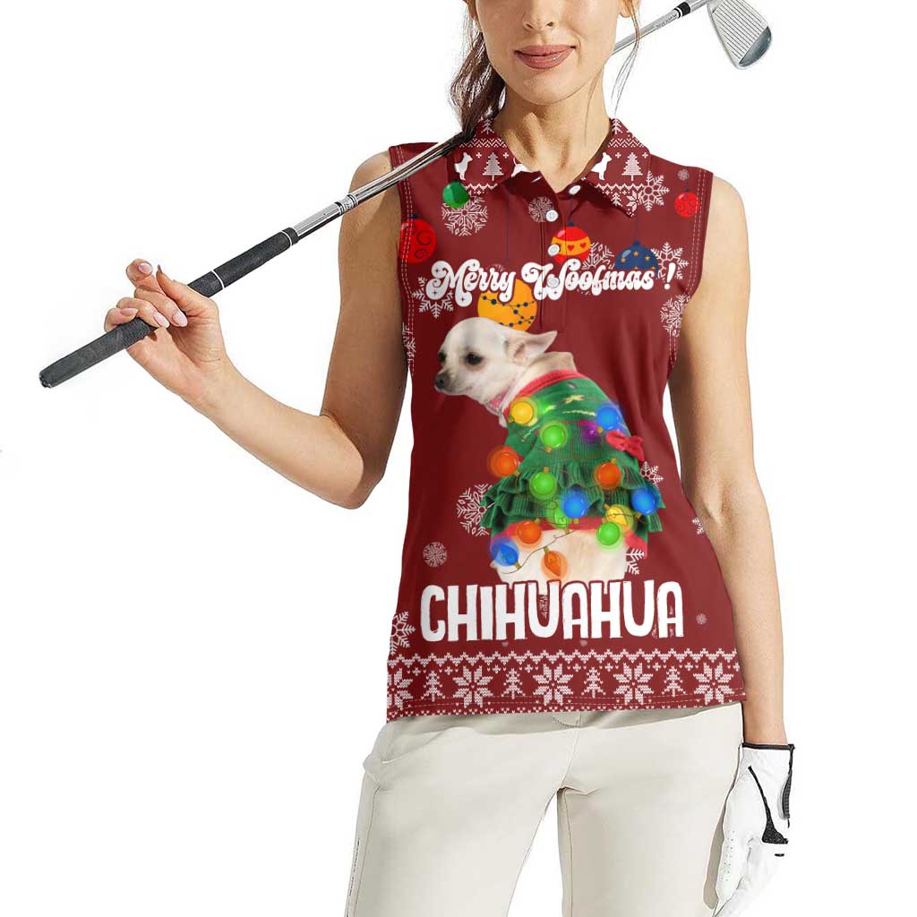 Chihuahua Dog Attitude Christmas Women Sleeveless Polo Shirt Xmas Holiday Patterns - Wonder Print Shop